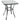 Tuintafel bistrotafel glastafel gehard glas+metaal zwart L68,5xB68,5xH84cm