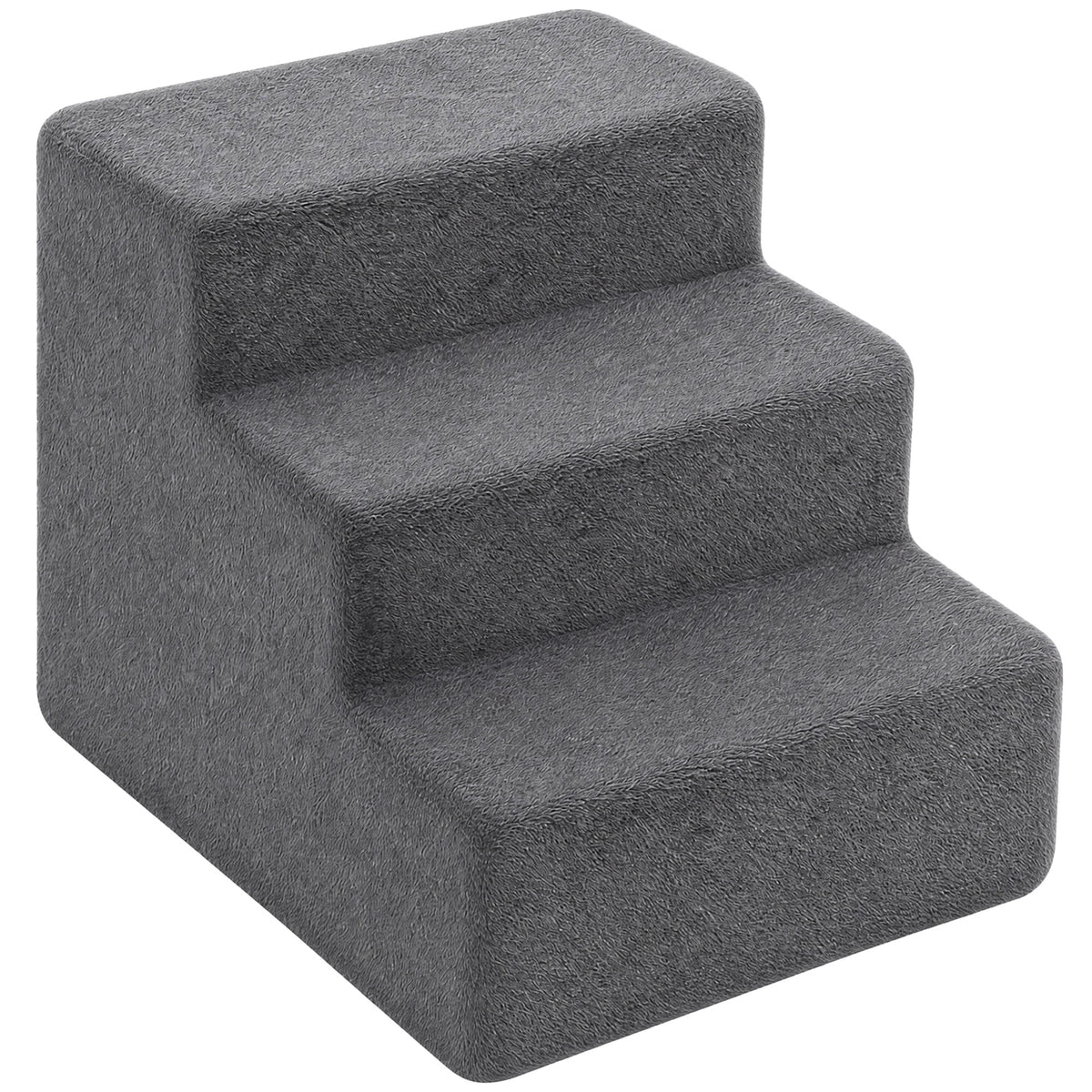Hondentrap 3 treden afneembare hoes voor kleine honden 35 cm donkergrijs