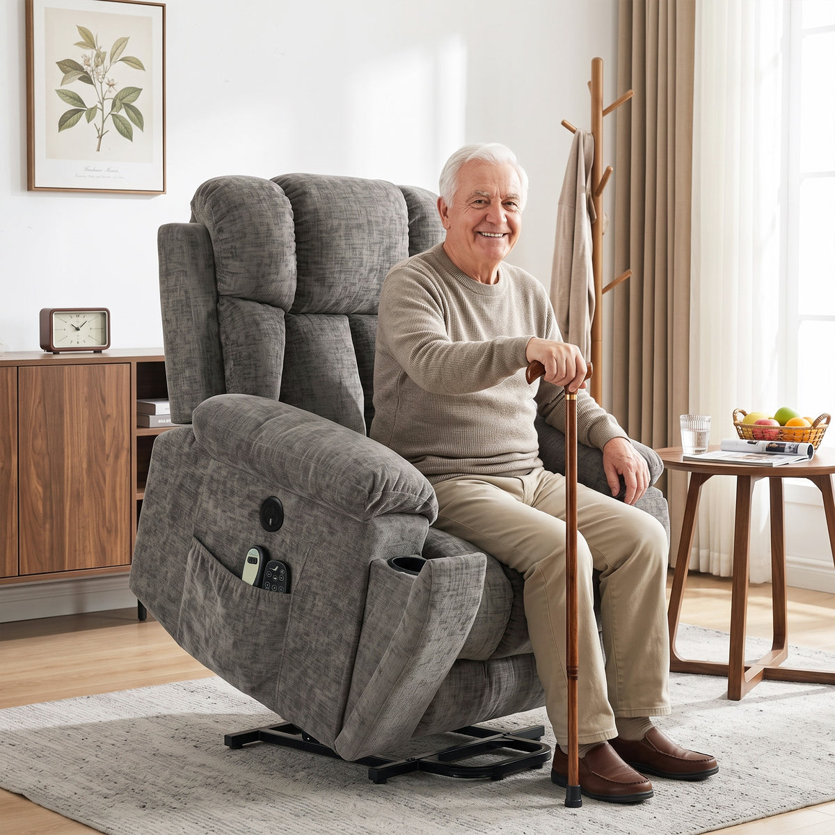 Relaxfauteuil, tv-fauteuil met sta-opfunctie, massage & warmte, seniorenfauteuil met brede, diepe zitting (2)