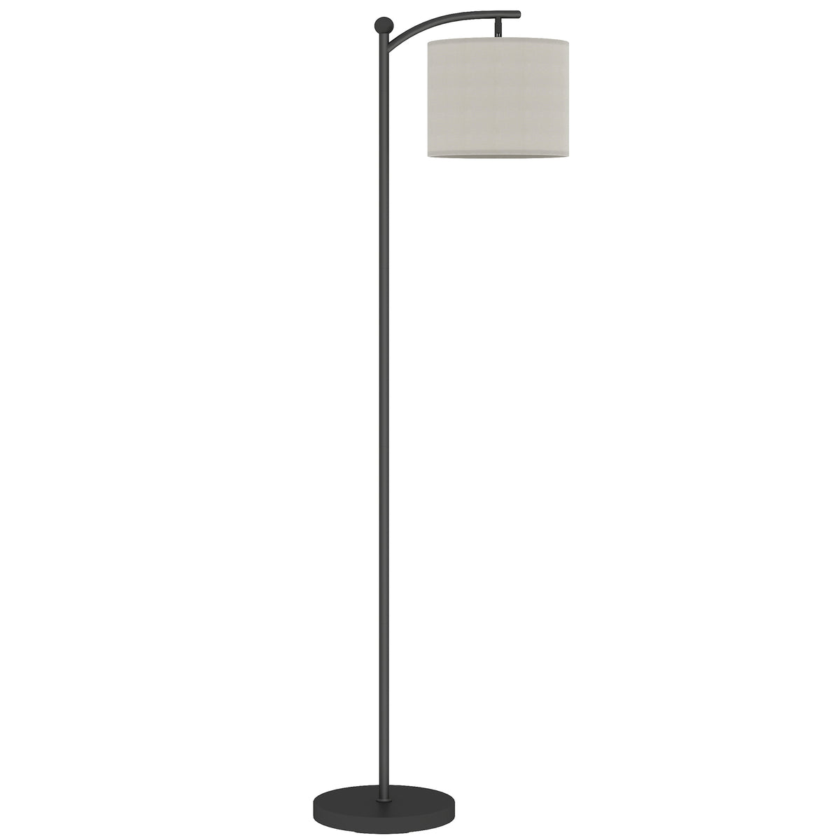 Vloerlamp, verstelbare lichtopties, voetschakelaar, afstandsbediening, metaal, zwart