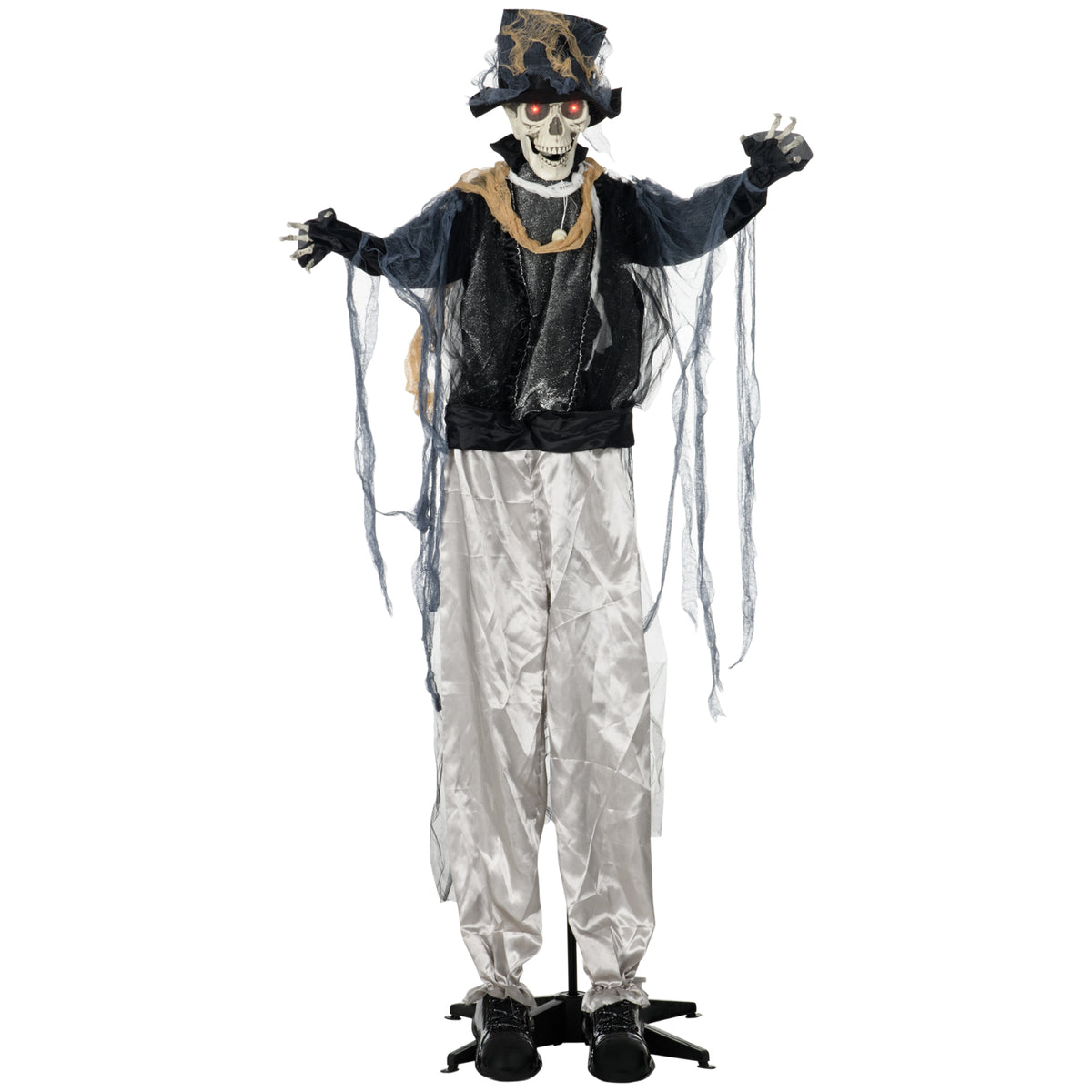 Halloween-geest, Halloween-decoratie, geluidsfunctie, met bewegingssensor en led-lampjes, 101 cm x 64 cm x 178
