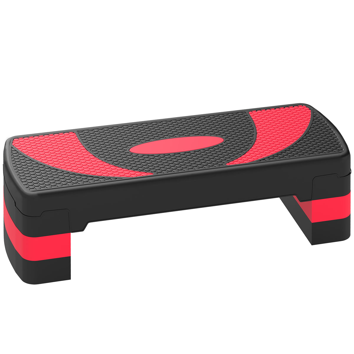 Aerobic-stepper, in hoogte verstelbaar, voor binnen en buiten, belastbaar tot 150 kg, 80 x 31 x 10-20 cm, rood