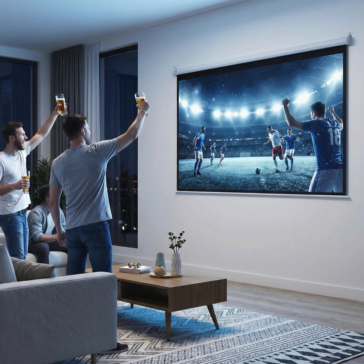 Projectiescherm, incl. afstandsbediening, 84 inch, 4:3 formaat, 171x130 cm, wit (2)