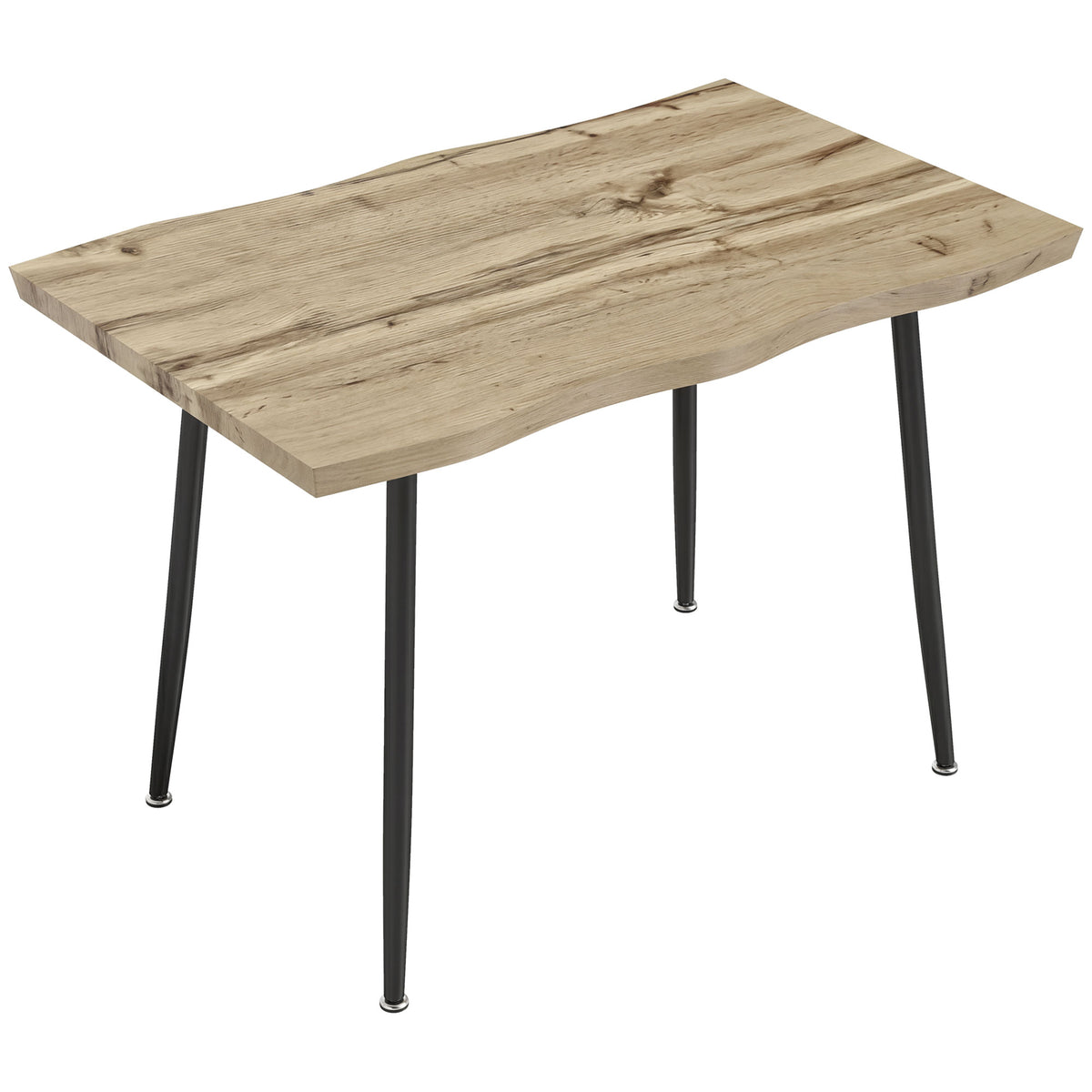 Eettafel voor 4 personen, 110 cm Scandinavische rechthoekige keukentafel met stalen poten voor woonkamer en