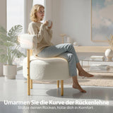 Fauteuil loungestoel relaxfauteuil met sherpa-fleece, metalen poten in houtlook gestoffeerde stoel 67 x 67 x 71 (5)