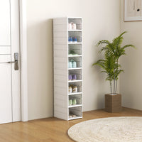 8-laagse schoenenrek, schoenenkast, opvouwbaar, geventileerde achterkant, kunststof, wit (2)