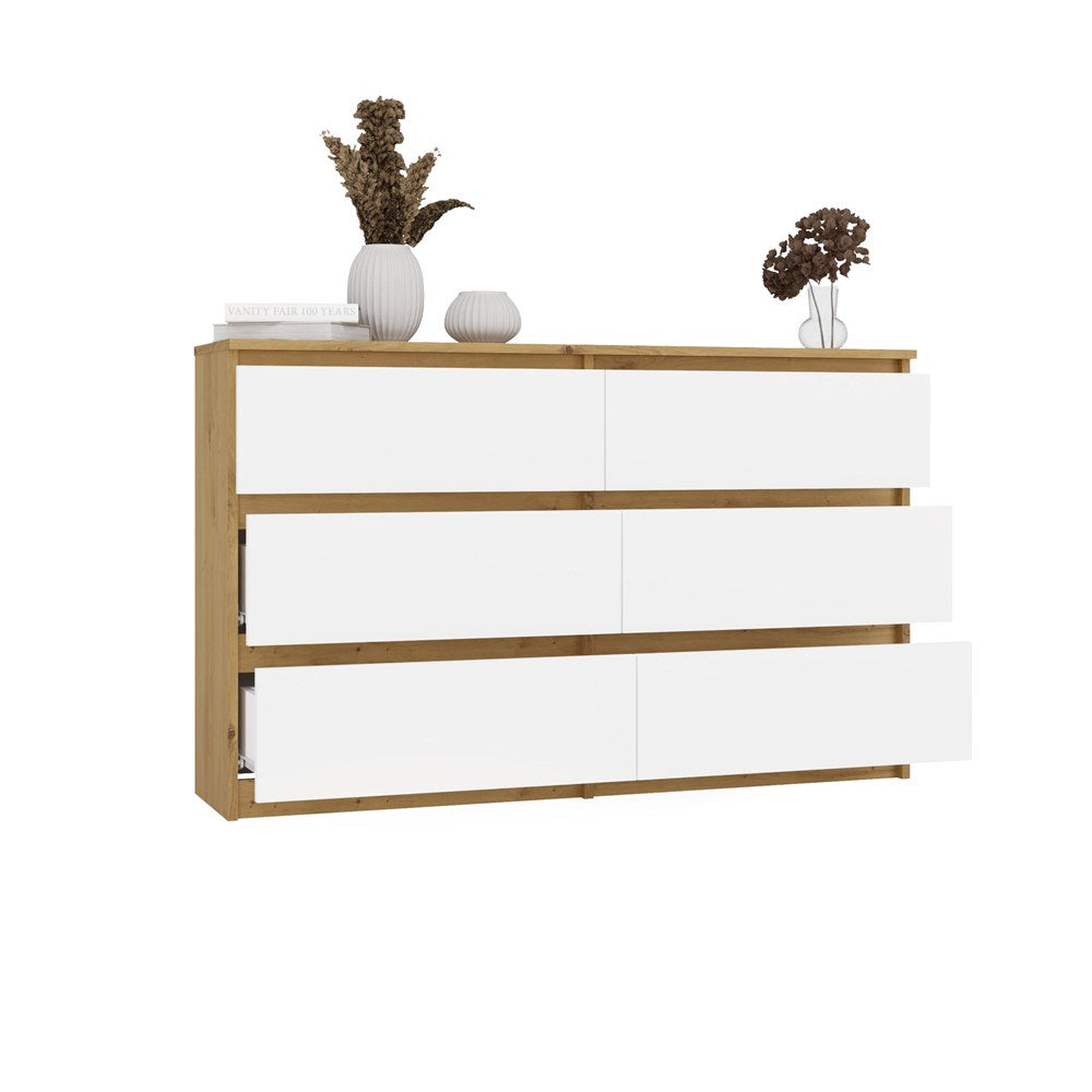 Kommode Malwa M6 120 EICHE ARTISAN WEISS – Produktabbildung 2