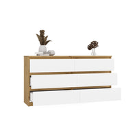 Kommode Malwa M6 140 EICHE ARTISAN WEISS – Produktabbildung 2