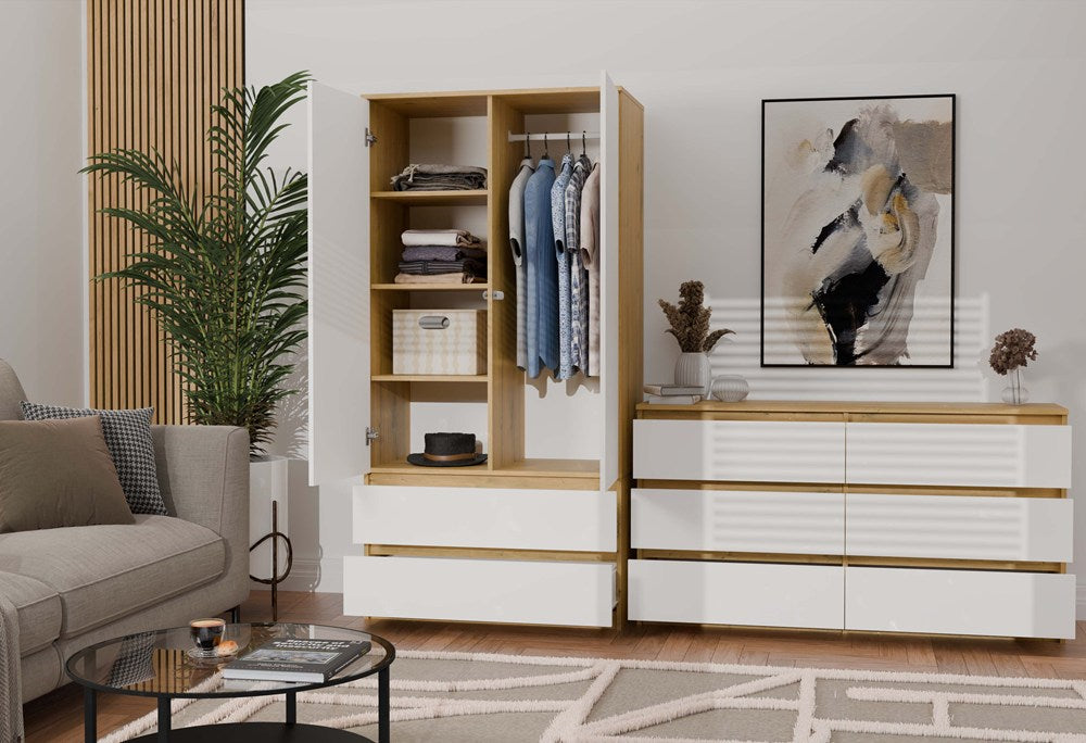 Kommode Malwa M6 140 EICHE ARTISAN WEISS – Produktabbildung 10