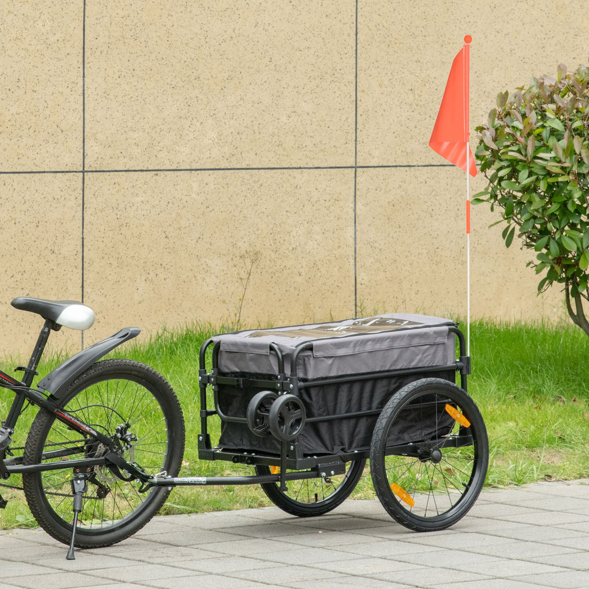 Bagagewagen bolderkar 130 x 64 x 103 cm staal zwart+grijs (2)