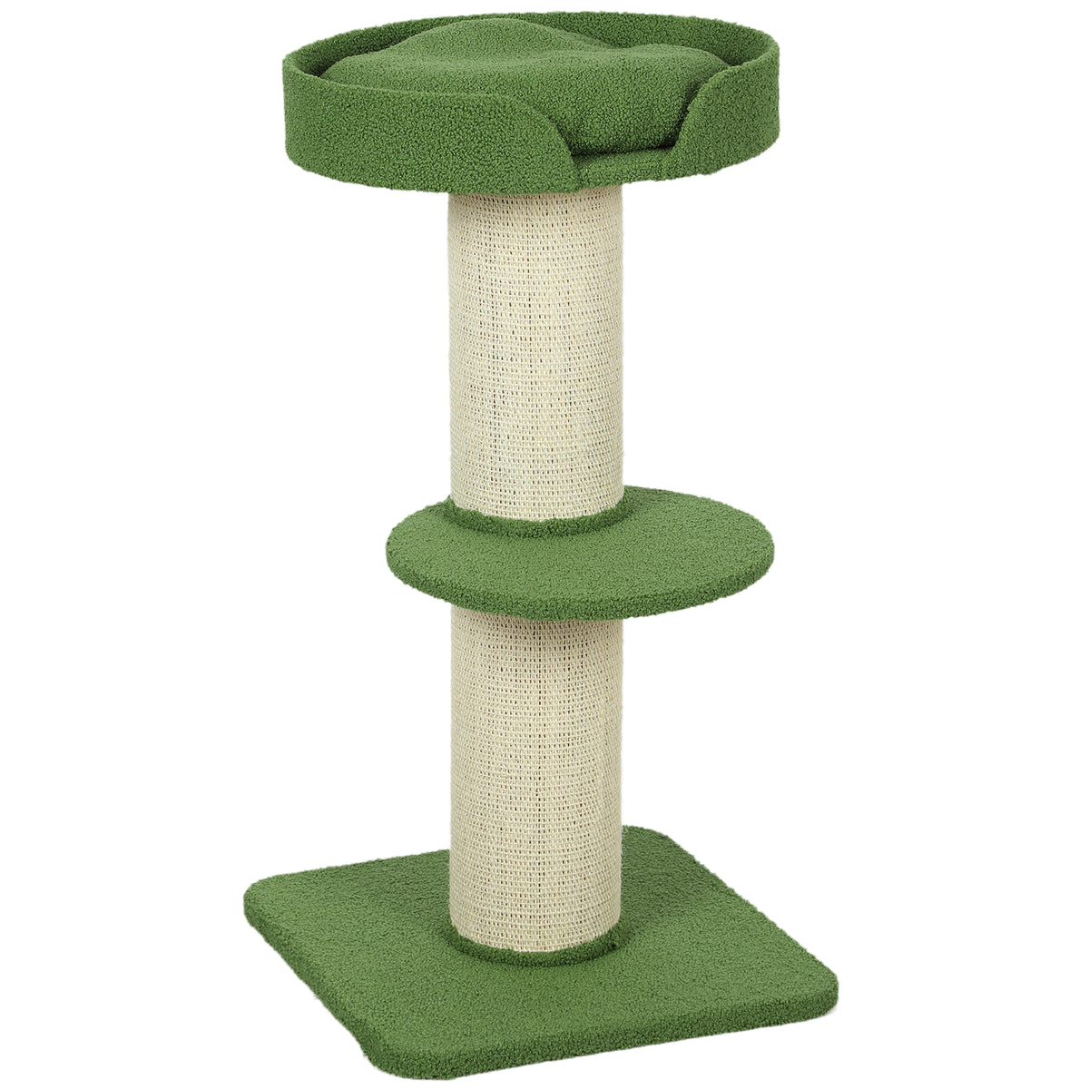 Krabpaal 91 cm speelboom met kattenmand, platform lamsvacht groen