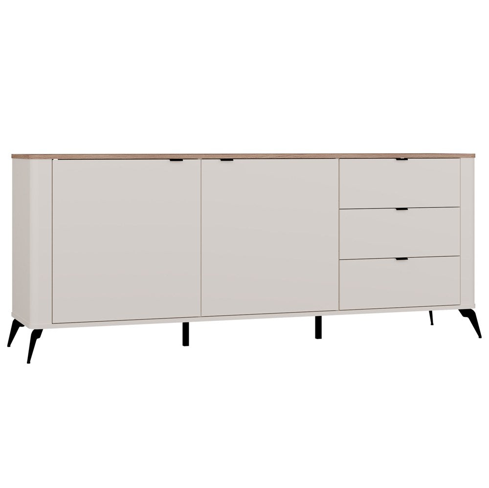Kommode CORDOBA 2D3S Kaschmir Beige Eiche Castello Schrank 3 Schubladen Soft-Close