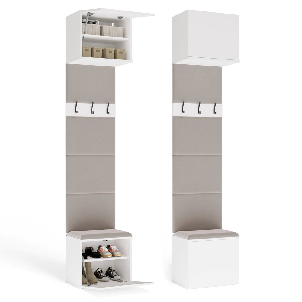 GARDEROBENPANEEL HAGA 1W Schrank für Flur WEISS 238x50x35 cm