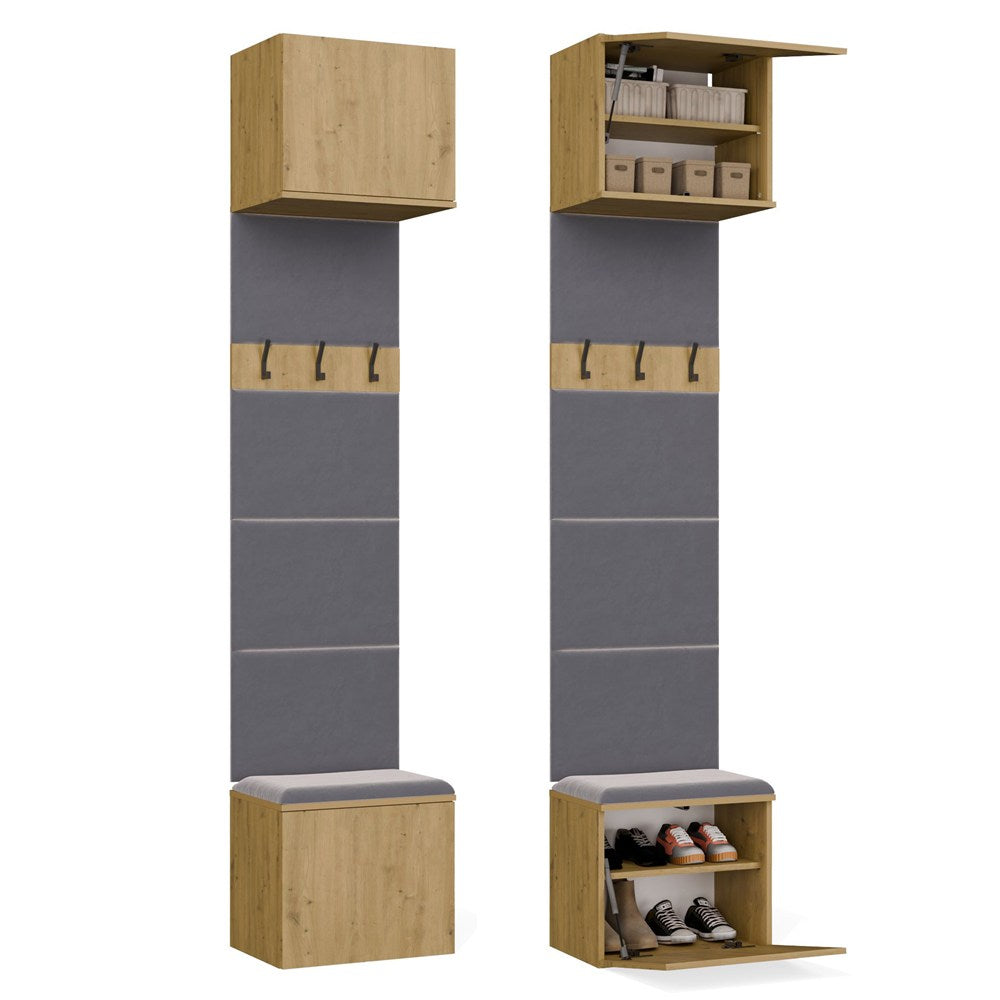 Garderobe Kleiderpaneel HAGA 1W EICHE ARTISAN