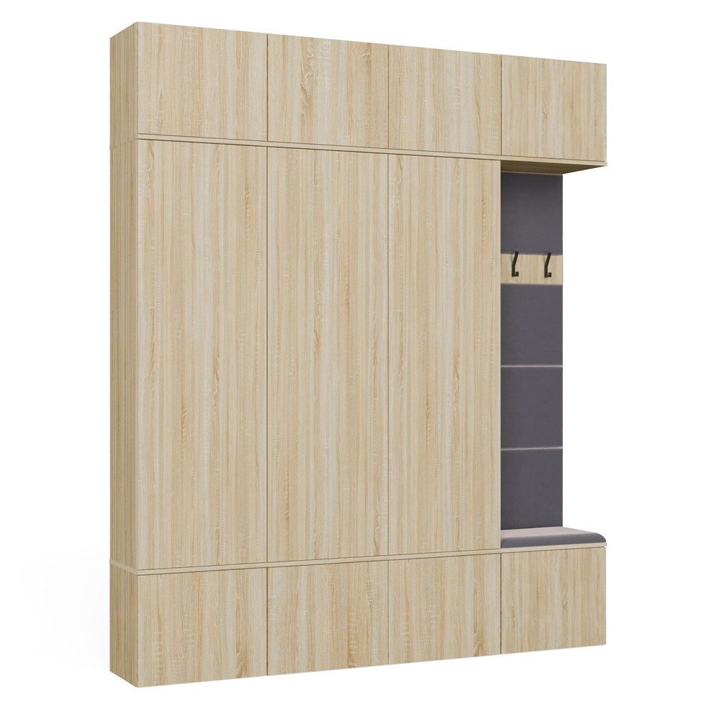 Garderobe HAGA IV/3Sz1W EICHE SONOMA 3x Schrank + Kleiderpaneel