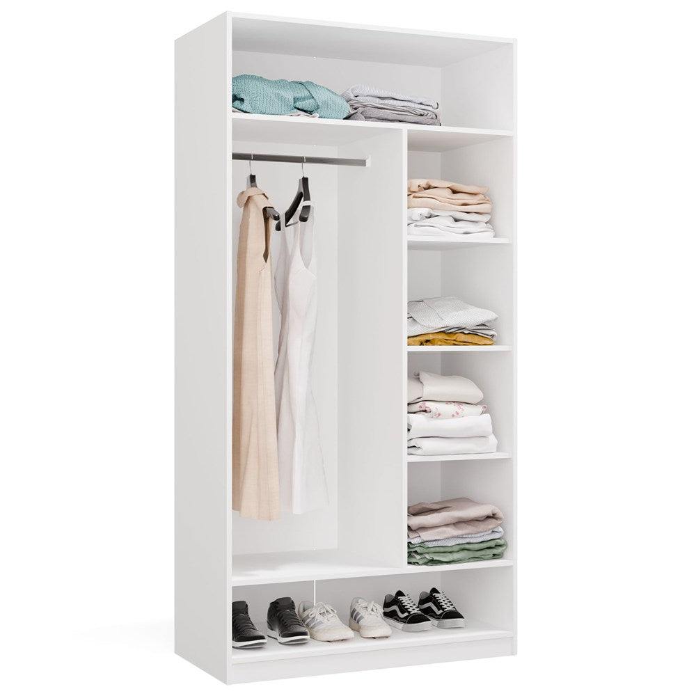 Garderobenschrank OPENO 1W6P WEISS Modular Regal mit Kleiderstange Regalböden Schlafzimmer