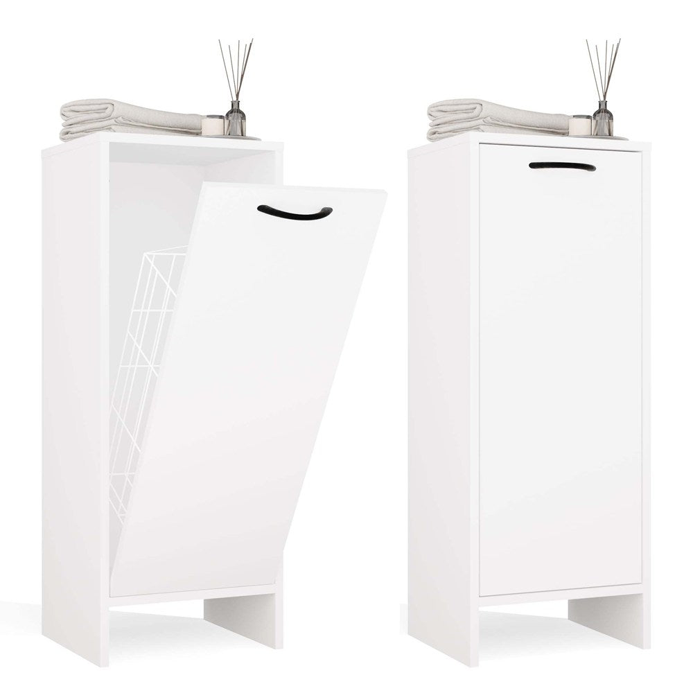 Badezimmerschrank NINA 1K WEISS 1 Wäschekorb Regal Hochschrank fürs Badezimmer