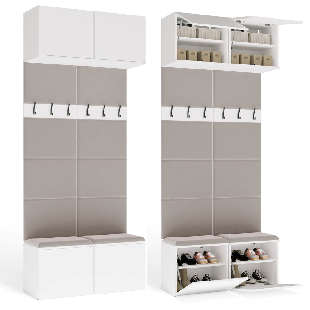 Doppel-Garderobenpaneel HAGA II 2W Garderobe für Flur WEISS