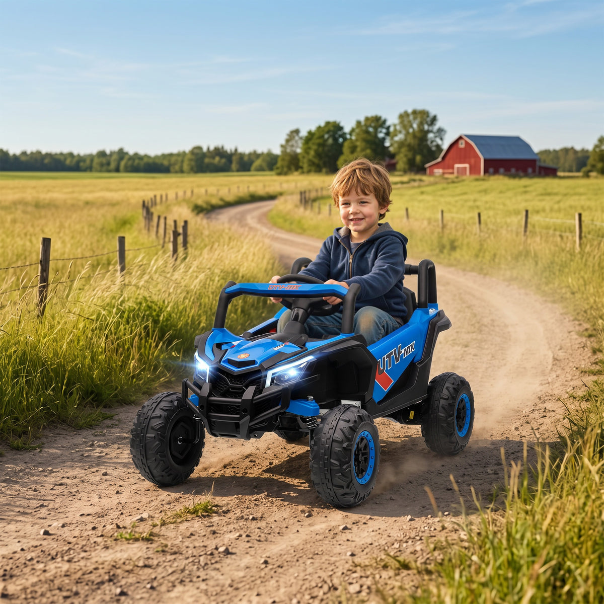 12V elektrische auto voor kinderen, afstandsbediening, gordel, claxon, ledverlichting, USB-poort, voor 3-5 jaar (2)