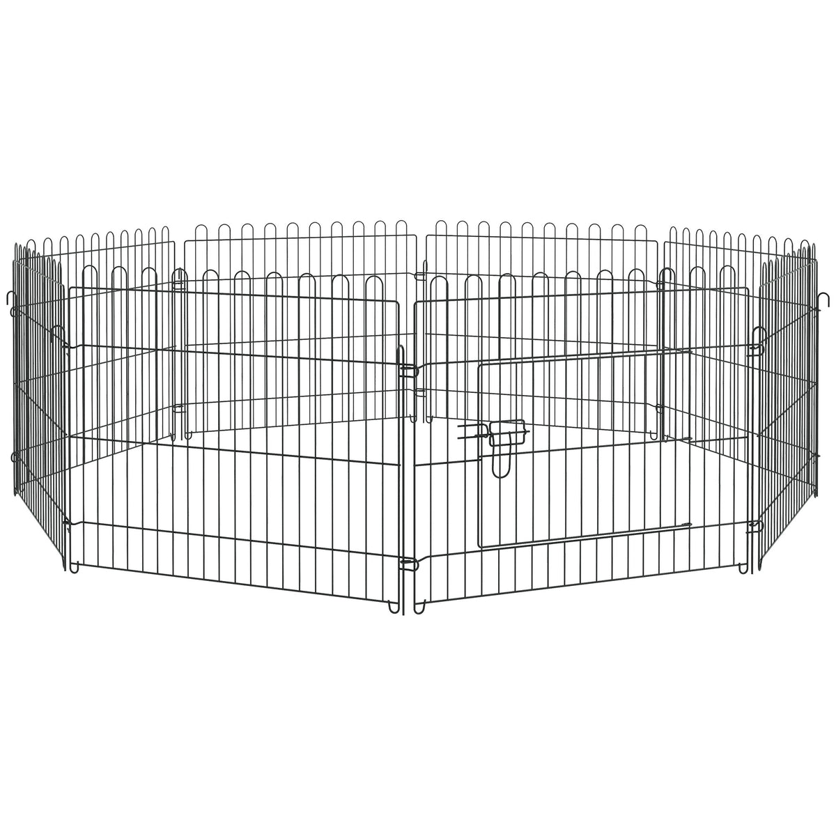 Puppenren 8-delig puppyren met 8 paneelhekken deur beschermzeil uitloopren 61cm hoog puppyhek puppyren voor
