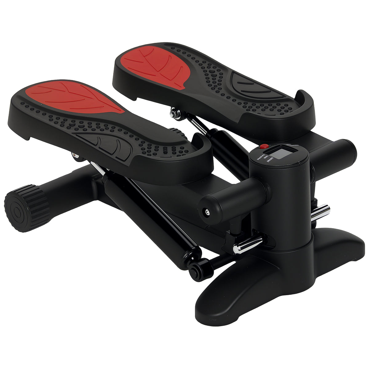 Mini-stepper, compact stepper voor workout, fitness-stepper met LCD-monitor en antislip pedalen, zwart