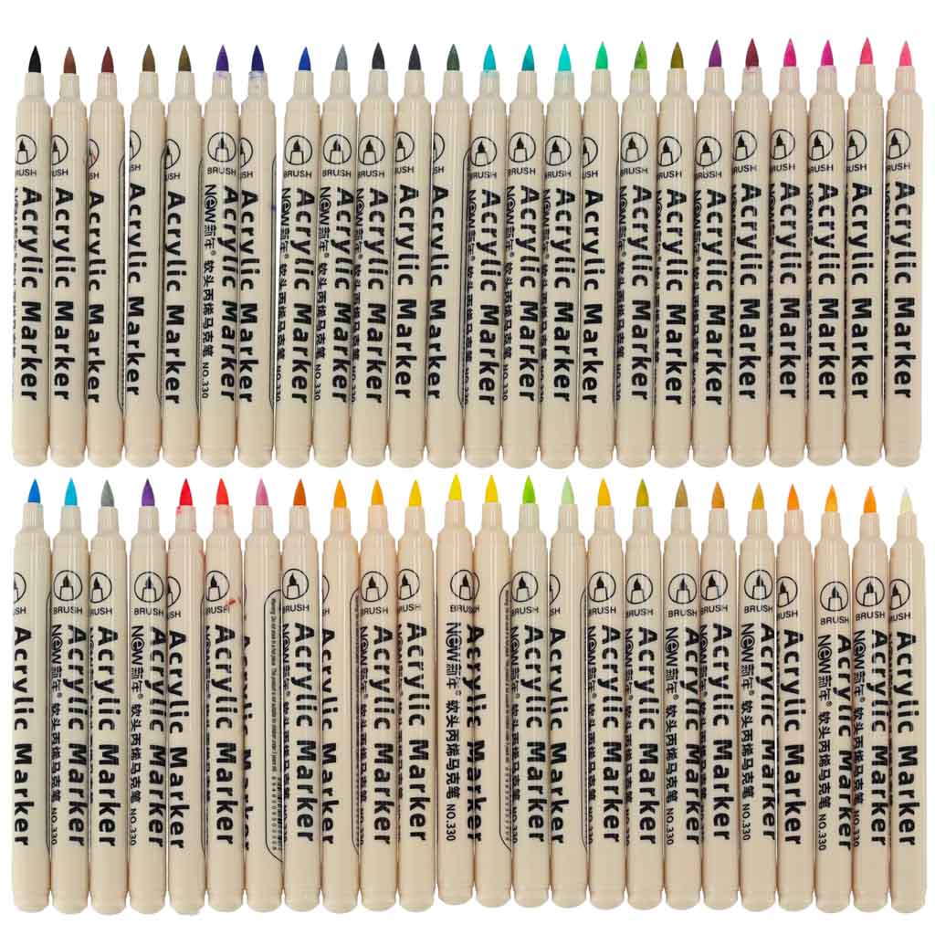 IKONKA Acryl-Stoffmarker Stein Marker Stifte DIY wasserdichte Marker 48 Stück – Produktabbildung 2