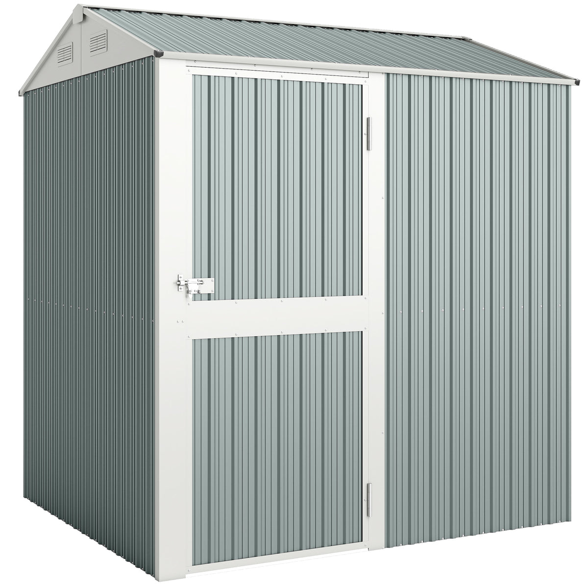 Metalen tuinhuis 3,5 m², hoge afsluitbare gereedschapsschuur met zadeldak, ventilatie en handschoenen, 209 x 177