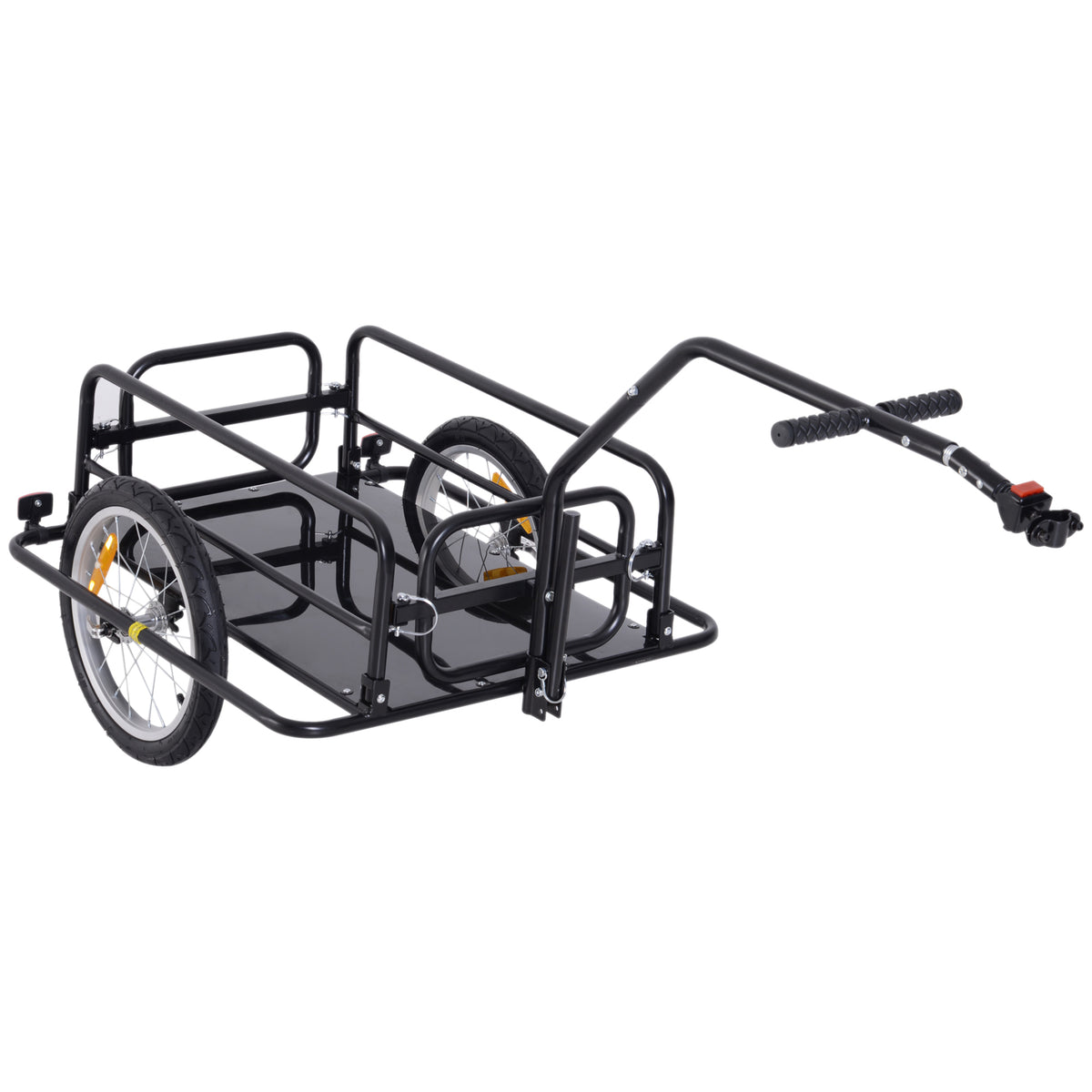 Opvouwbare fietsaanhanger bagagekar met koppeling, koppeling & reflectoren transportwagen belastbaar tot 40 kg