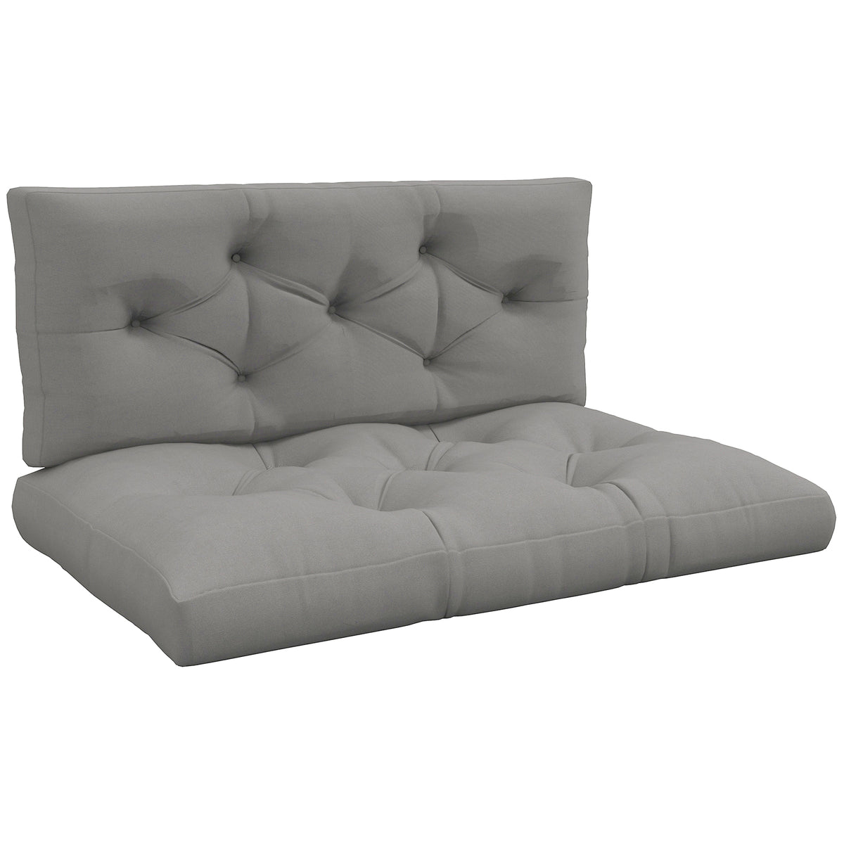 Zitkussen, met knoopstoffering, 120 x 80 x 12 cm, grijs