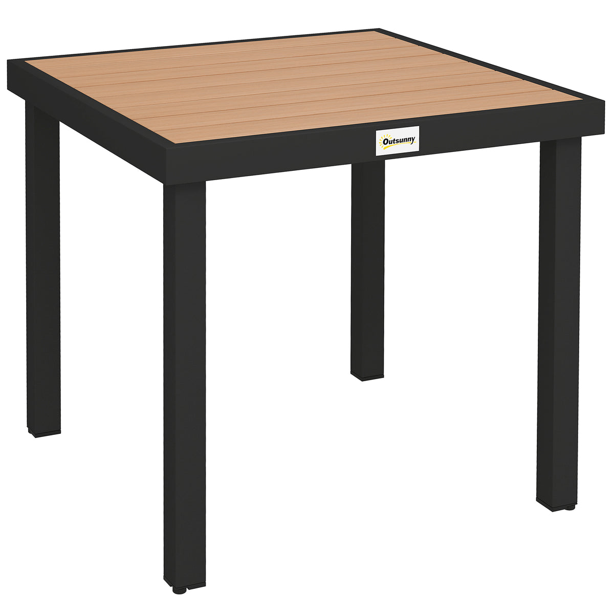 Tuintafel kunststof 78 x 78 x 74 cm weerbestendig aluminium frame, buffettafel campingtafel voor 4 personen