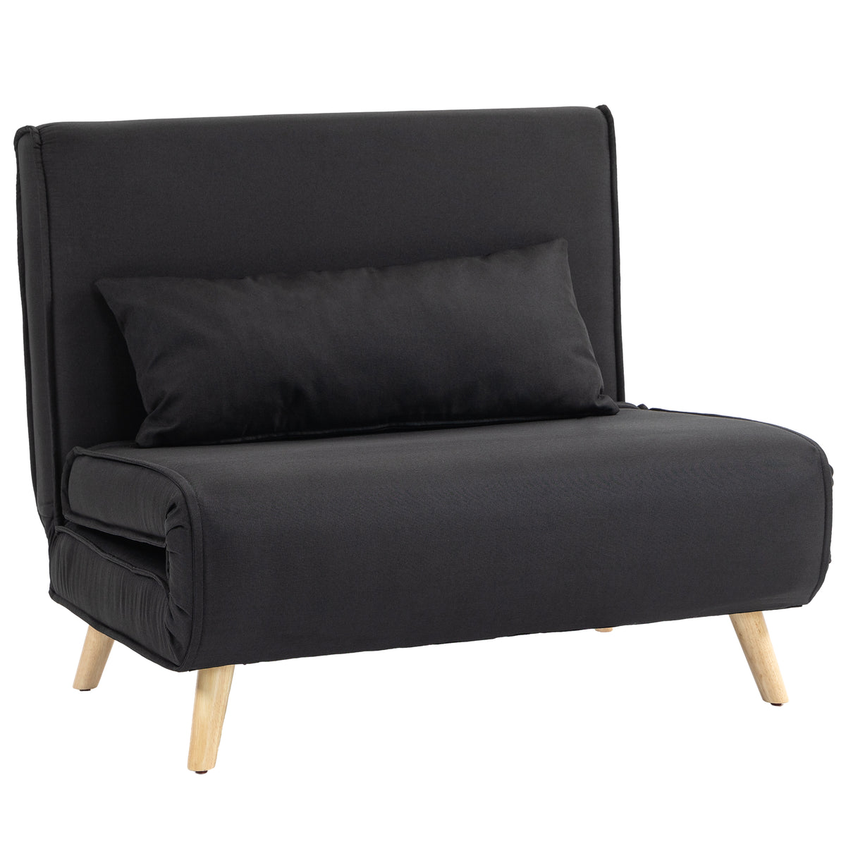 Relaxfauteuil met slaapfunctie, voor 1 persoon, modern design, tot 120 kg, 94x78x80 cm, zwart