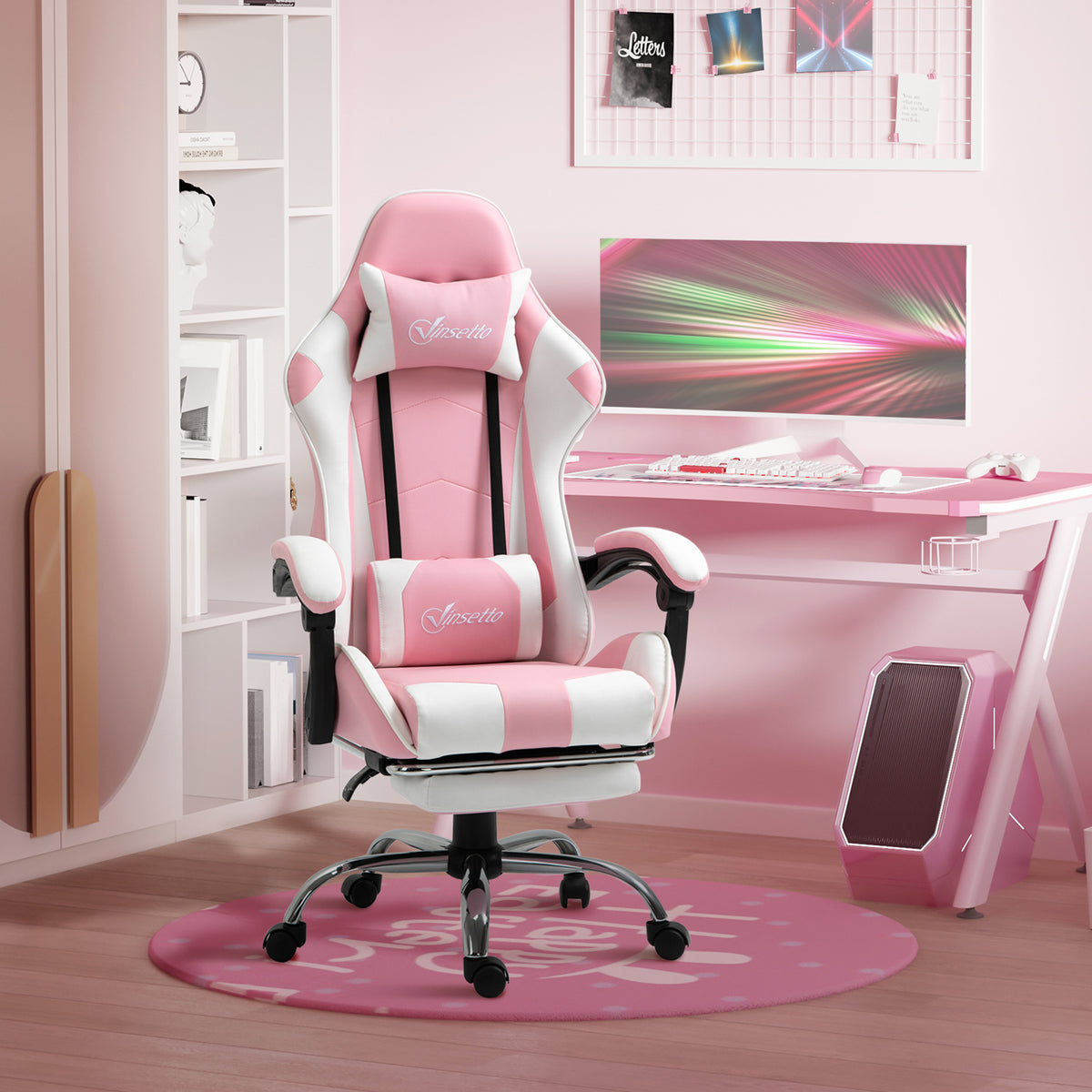 Gamingstoel bureaustoel ergonomische bureaustoel gamestoel met hoofdsteun lendenkussen bureaustoel in hoogte (2)