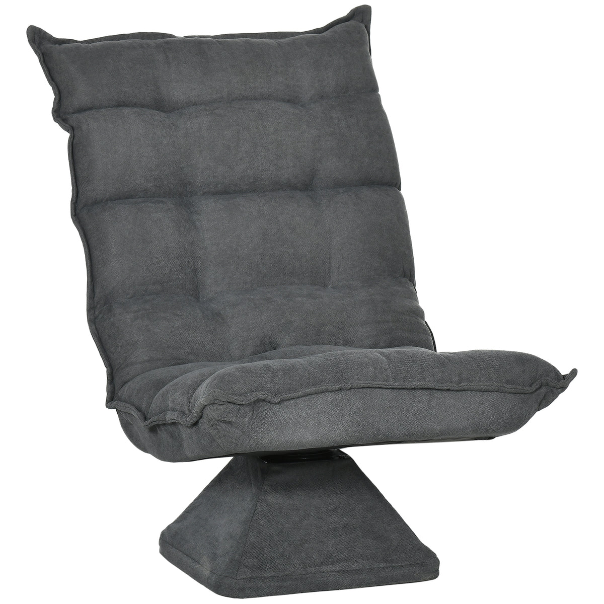 Relaxfauteuil leesstoel, draaibaar, linnenlook, 62 cm x 70 cm x 95 cm, grijs
