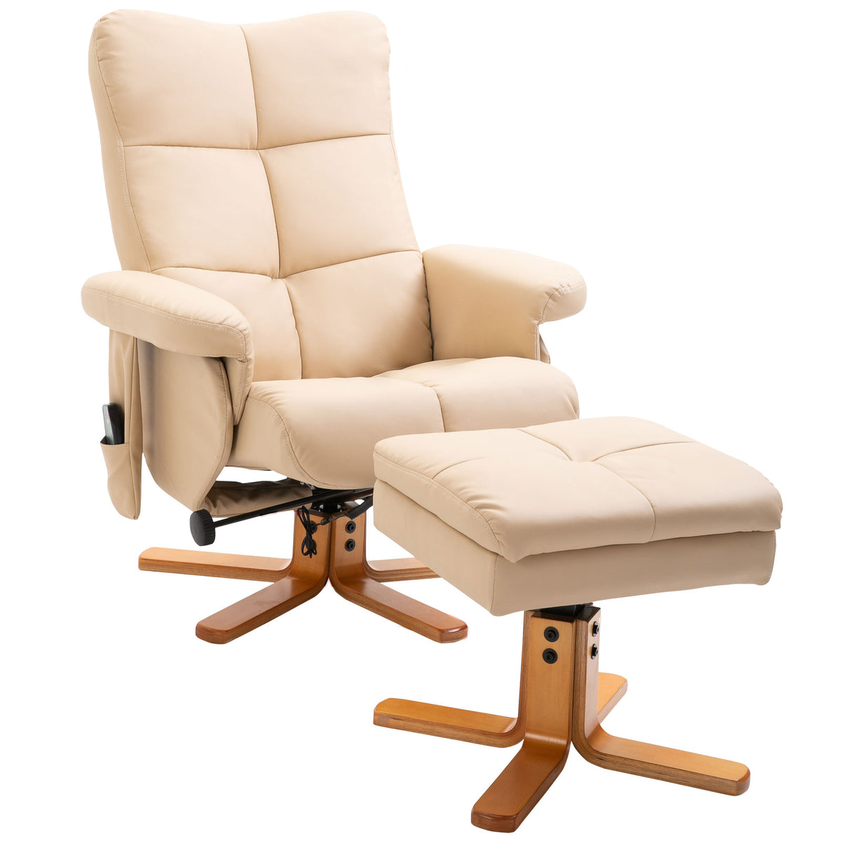 Relaxfauteuil massagestoel met voetenbank opbergruimte ligfunctie relaxstoel met massagefunctie tv-fauteuil