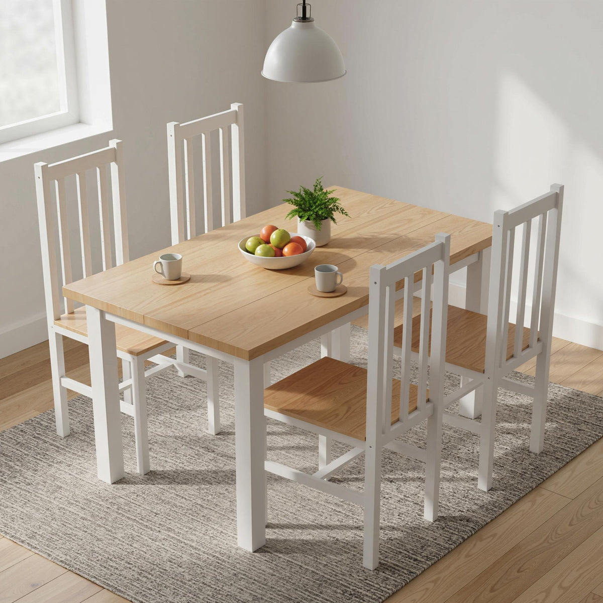 4-delige set keukenstoelen eetkamerstoelen stoelen, massief hout, modern design, 38,5 cm x 47,5 cm x 99 cm (2)