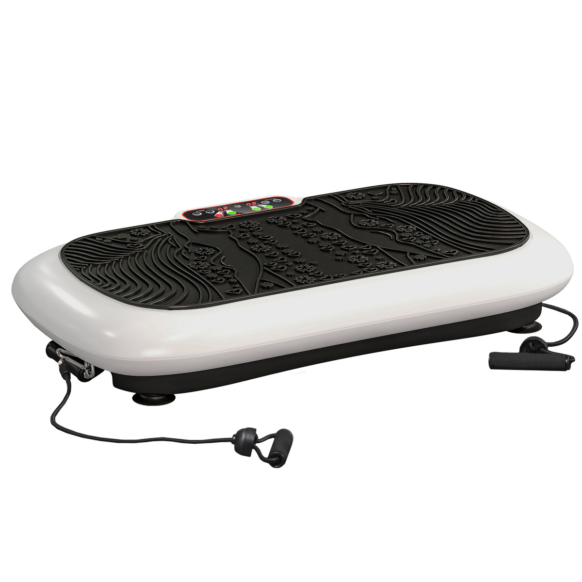 Trilplaat met 99 standen, 2 fitnessbanden 73 x 40 x 13 cm wit+zwart