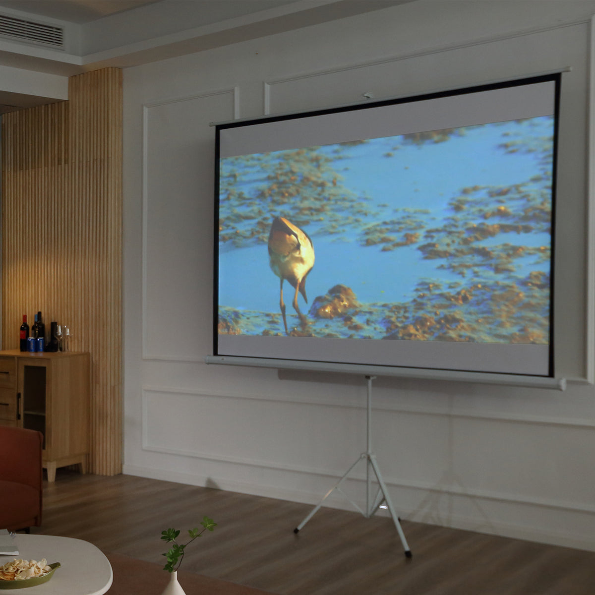 Projectiescherm in 4:3-formaat, bioscoopscherm, presentatieoppervlak voor thuis of kantoor, wit (2)