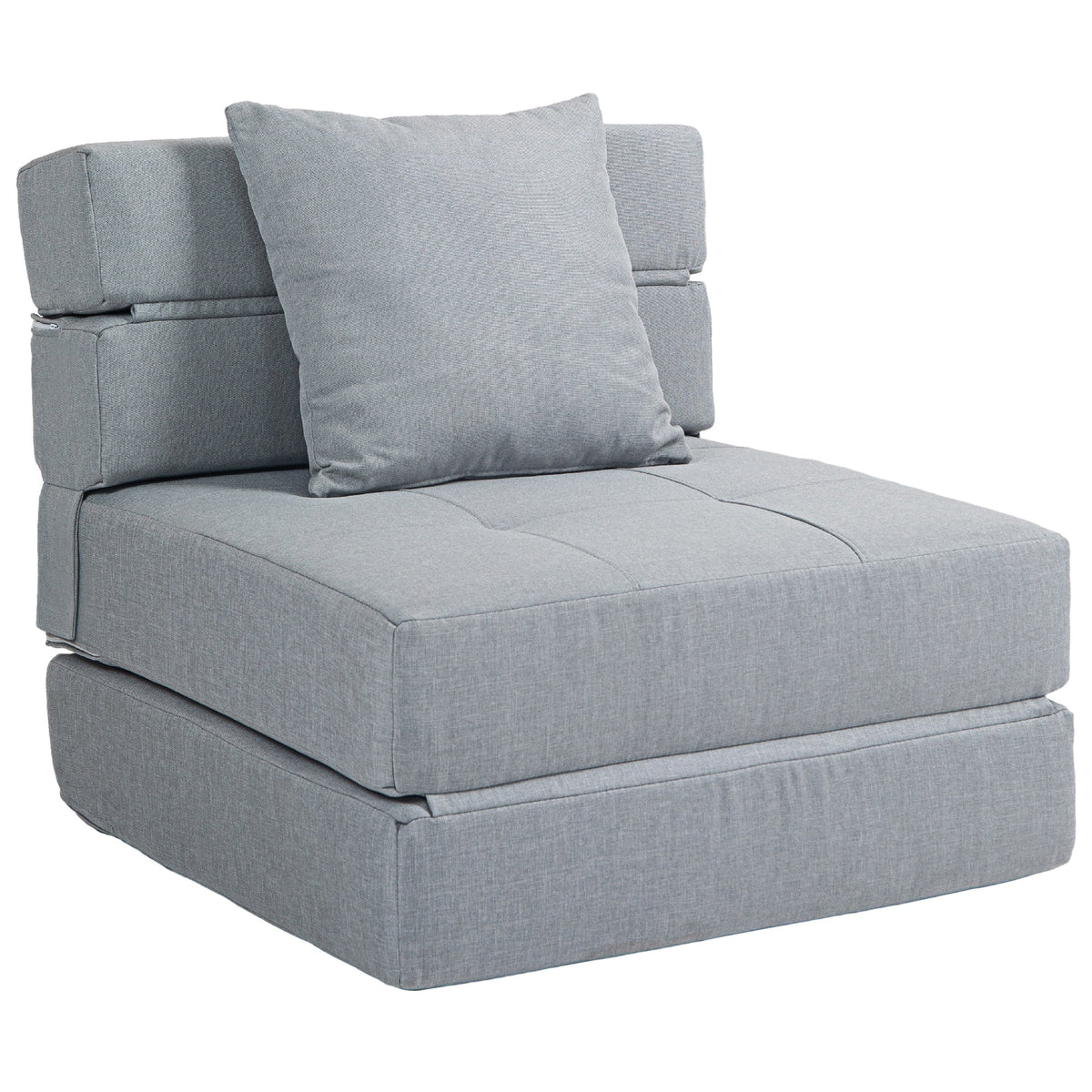 Relaxfauteuil ligfauteuil fauteuil met slaapfunctie, incl. 1 kussen, 70 cm x 70 cm x 61 cm, lichtgrijs