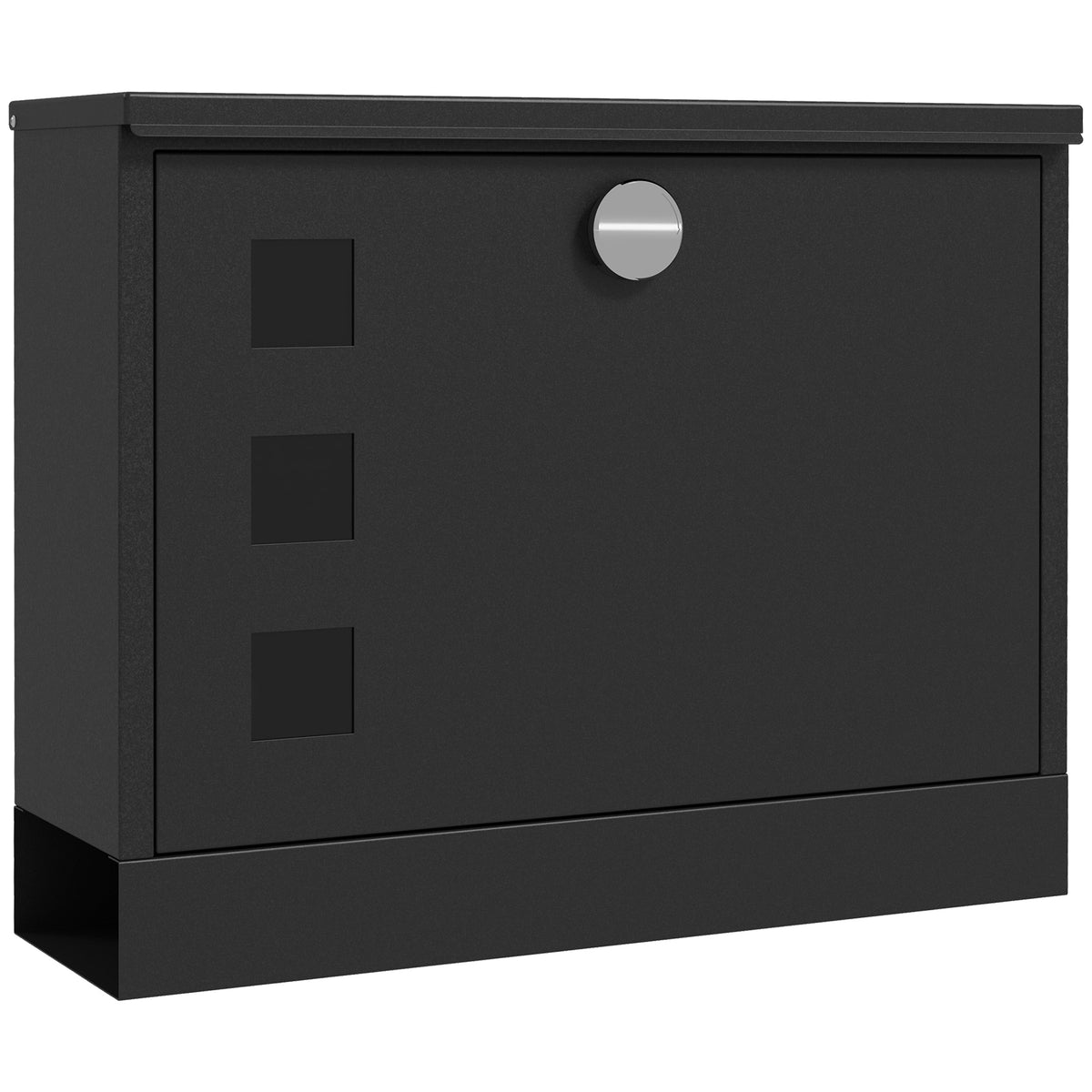 Brievenbus metalen brievenbus, modern, afsluitbaar, 36,5 x 11,5 x 29 cm, zwart