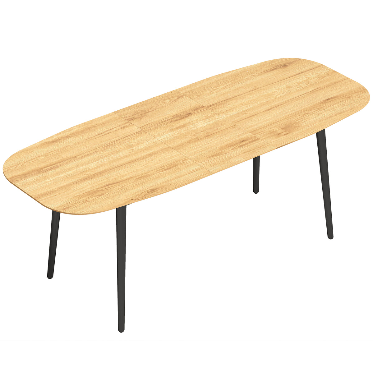 Uittrekbare eettafel voor 6-8 personen, keukentafel met opbergruimte, eiken houtlook
