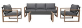 Gartenmöbelset DUISBURG Sofa Sessel Tisch ANTHRAZIT / BRAUN