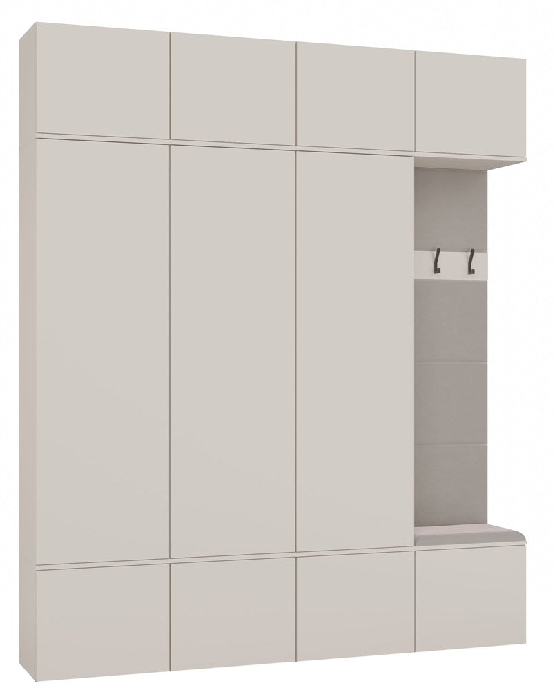 Garderobe HAGA IV 3Sz1W KASCHMIR BEIGE 3x Schrank + Kleiderpaneel