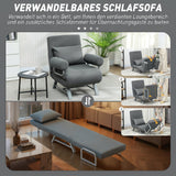 Slaapfauteuil, gestoffeerde fauteuil, ombouwbaar tot logeerbed, ergonomisch, donkergrijs (4)