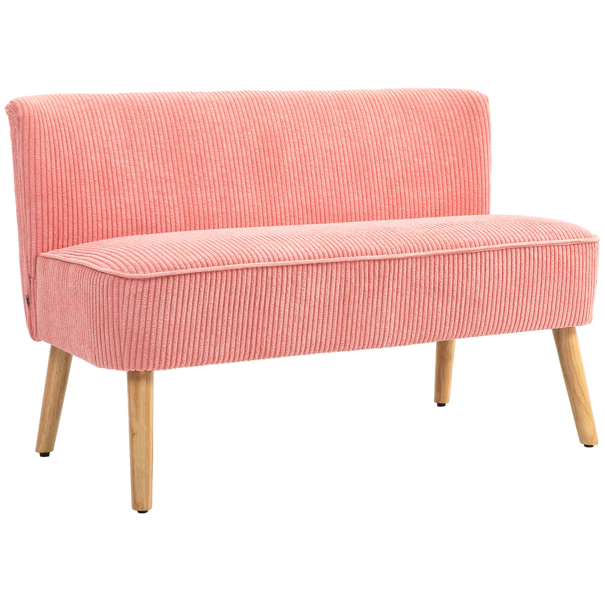 Tweezitsbank, elegant Scandinavisch design, massief houten frame, tot 150 kg, 117 x 56,5 x 77 cm, roze