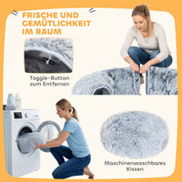 Kattentunnel, pluche, kussen, opvouwbaar, metalen frame, kattenhol, lichtgrijs (7)