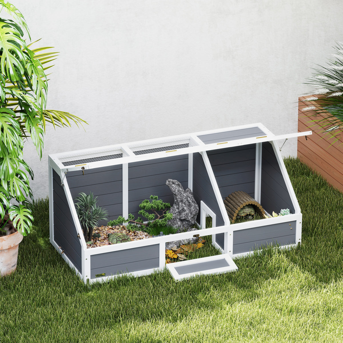 Schildpaddenbak, buitenverblijf voor schildpadden, bodemloos ontwerp, eenvoudig te openen, schildpaddenhuis (2)