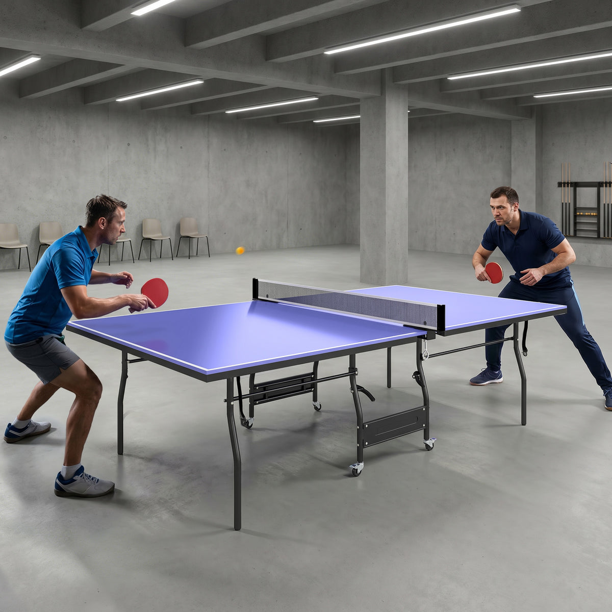 Opvouwbare tafeltennistafel standaard tafeltennistafel inclusief tafeltennisnet 3 balletjes 12mm tafelblad (2)