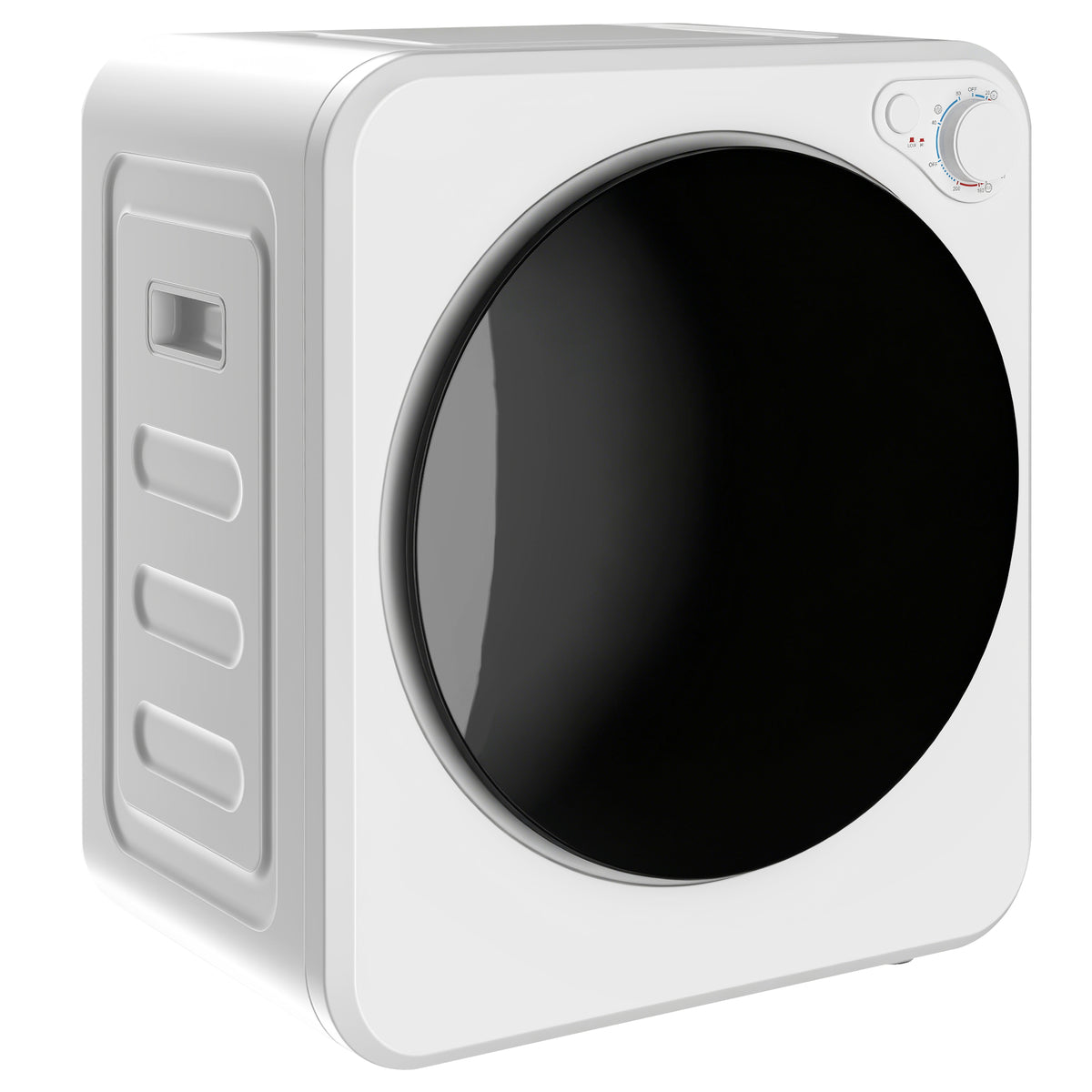 Mini wasdroger 4 kg met 5 programma's tot 60℃ 800W/400W luchtafvoerdroger met roestvrijstalen trommel wit