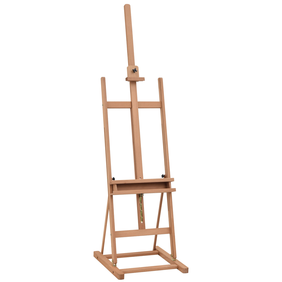 Ezel spieraam atelierezel in hoogte en hoek verstelbaar met opbergvak beukenhout naturel 53 x 50,5 x 171-230 cm