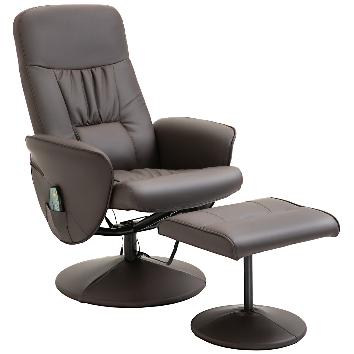 Relaxfauteuil met voetenbank, draaibare tv-fauteuil met 10 massagepunten, ligfunctie, massagestoel met